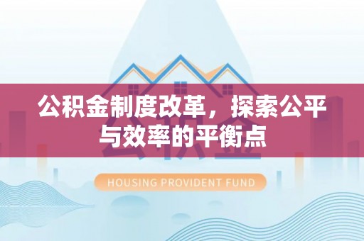 单县公积金制度改革，探索公平与效率的平衡点